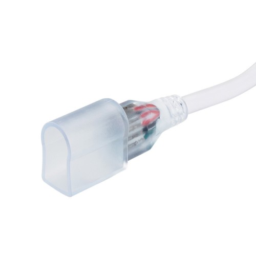 Коннектор с проводом ARL-U15-Wire-RGB-24V (Arlight, Пластик) Коннектор питания для подключения гибкого неона сечением 26х17 мм с напряжением питания DC24V. Длина провода 300 мм, 4 контакта подключения (RGB неон). Укомплектован силовым коннектором, заглушкой, клипсой держателем длиной 50 мм и 2 саморезами.