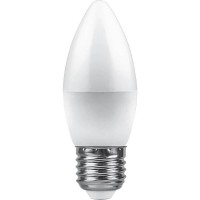  - Лампа светодиодная Feron E27 9W 6400K Свеча Матовая LB-570 25938