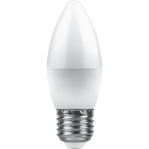 Лампа светодиодная Feron E27 9W 6400K Свеча Матовая LB-570 25938 