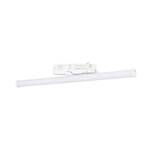 Светильник LGD-TUBE-TURN-4TR-L600-20W Warm3000 (WH, 180 deg, 230V) (Arlight, IP20 Металл, 3 года) Светильник подвесной для треков/шин 4 провода. Мощность 20 Вт, св. поток 2100 лм, 100 лм/Вт, теплый 3000 K, CRI>90, угол 180°, напряжение питания 230 В. Белый фигурный корпус из алюминия, экран поликарбонат, степень защиты IP20. Размер: диаметр 30 мм, длина 600 мм, высота 81 мм. Монтаж на трек 3-фазный. Драйвер 16-40 В, 600 мА, пульсация 