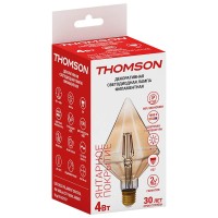 - Лампа светодиодная филаментная Thomson E27 4W 1800K бриллиант прозрачная TH-B2197