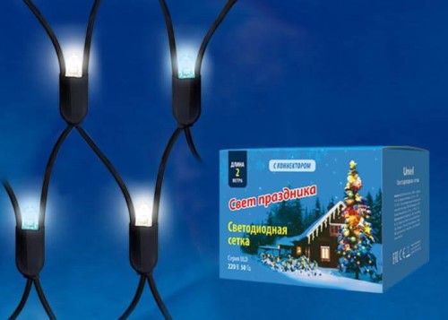 Уличная светодиодная гирлянда Uniel сетка 220V бело-синий ULD-N2015-288/SBK White-Blue IP67 UL-00005485 