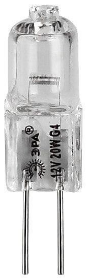Лампа галогенная ЭРА G4 20W 2700K прозрачная G4-JC-20W-12V C0027369 