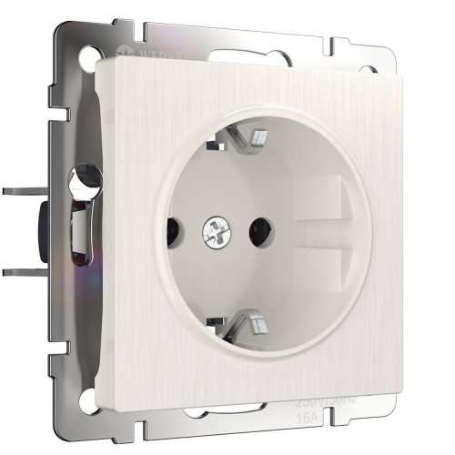 Розетка Werkel с заземлением перламутровый рифленый WL13-SKG-01-IP20 4690389124334 