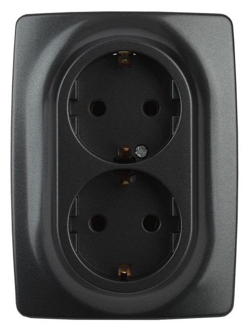 Розетка ЭРА 12 2x2P E Schuko со шторками 16A 250V 12-2108-05 Б0036446 