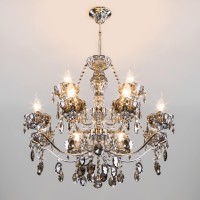  - Подвесная люстра Eurosvet Teodore 10103/12 хром/дымчатый хрусталь Strotskis