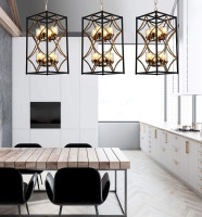  - Подвесная люстра Lumina Deco Quadrato LDP 1223-8 BK+MD