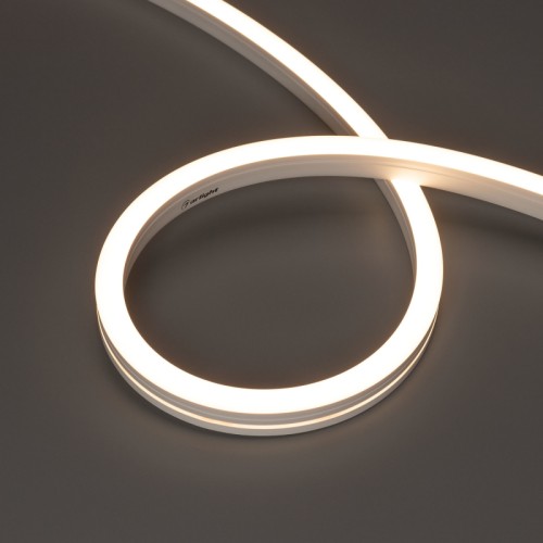 Лента герметичная MOONLIGHT-SIDE-A140-12x17mm 24V Warm3000 (9.6 W/m, IP67, 5m, wire x2) (Arlight, Вывод боковой, 3 года) 