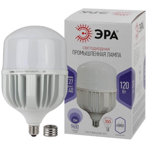 Лампа светодиодная сверхмощная ЭРА E27/E40 120W 6500K матовая LED POWER T160-120W-6500-E27/E40 Б0051794 