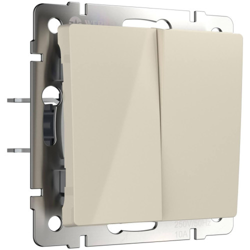 Выключатель двухклавишный проходной Werkel слоновая кость W1122003 4690389155628 