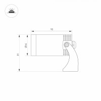  - Светильник KT-WATER-R44-8W White6000 (SL, 24 deg, 12V) (Arlight, IP68 Металл, 3 года)