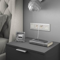  - Накладка Werkel для двойной розетки Еthernet RJ-45 перламутровый рифленый W1191113 4690389161124