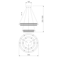  - Подвесной светодиодный светильник Eurosvet Imperio 90241/2 черный/ золото Smart