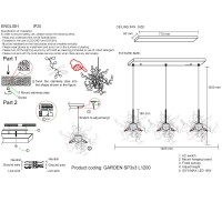  - Подвесная люстра Crystal Lux GARDEN SP3х3 L1200 CHROME