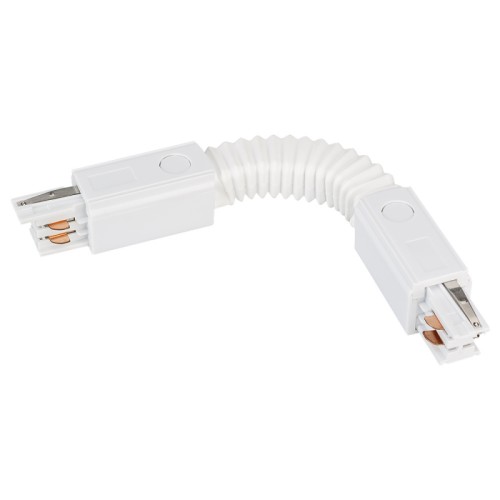 Коннектор гибкий LGD-4TR-CON-FLEX-WH (C) (Arlight, IP20 Пластик, 3 года) Гибкий угловой коннектор для треков 4TR. Длина 300мм. Регулируемый угол 0-300 градусов. Цвет белый. 300х30х22мм. При использовании с треками и аксессуарами другой серии возможно отличие по цвету.