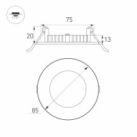  - Светильник DL-85M-4W Day White (Arlight, IP40 Металл, 3 года)