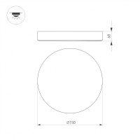  - Светильник IM-FLOWER-EMERGENCY-3H-R280-15W Day4000-MIX (BK, 110 deg, 230V) (Arlight, IP54 Пластик, 2 года)