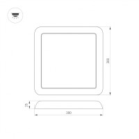  - Светильник CL-FIOKK-S300x300-25W Day4000-MIX (WH, 120 deg, 230V) (Arlight, IP44 Пластик, 3 года)