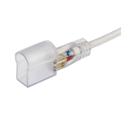 Коннектор выводной ARL-NF-FC-S4 (13x26) (Arlight, -) Коннектор на 4 контакта с проводом 50см для подключения неона ARL-NF5050-S15-24V RGB 13x26 мм. Для соединения требуется Коннектор силовой ARL-NF-4P-RGB, поставляется отдельно. Не использовать для подключения к сети 220В!