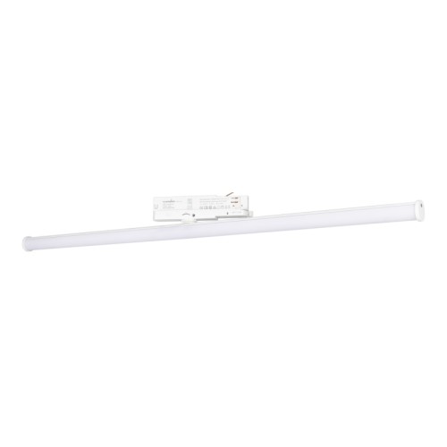 Светильник LGD-TUBE-TURN-4TR-L900-30W Day4000 (WH, 180 deg, 230V) (Arlight, IP20 Металл, 3 года) Светильник подвесной для треков/шин 4 провода. Мощность 30 Вт, св. поток 2660 лм, 90 лм/Вт, дневной 4000 K, CRI>90, угол 180°, напряжение питания 230 В. Белый фигурный корпус из алюминия, экран поликарбонат, степень защиты IP20. Размер: диаметр 30 мм, длина 900 мм, высота 81 мм. Монтаж на трек 3-фазный. Драйвер 20-43 В, 700 мА, пульсация 