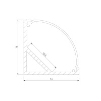  - Профиль угловой алюминиевый с экраном Elektrostandard LL-2-ALP008 4690389170508