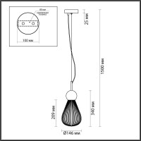  - Подвесной светильник Odeon Light Exclusive Elica 5417/1