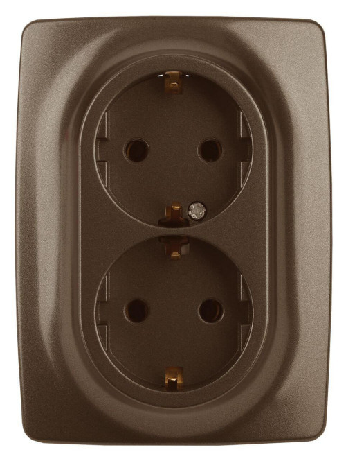 Розетка ЭРА 12 2x2P E Schuko со шторками 16A 250V 12-2108-13 Б0036449 
