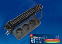  - Удлинитель Uniel 3гн х 7м б/з Standard S-CD3-7 Black UL-00003606