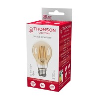  - Лампа светодиодная филаментная Thomson E27 9W 2400K груша прозрачная TH-B2111