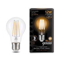  - Лампа светодиодная филаментная Gauss E27 12W 2700K прозрачная 102902112