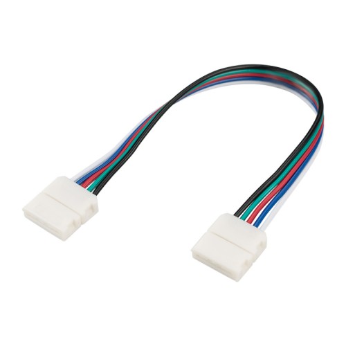 Коннектор выводной FIX-RGBW-12mm-150mm-X2 (5-pin) (Arlight, -) Двойной коннектор с проводом 15см для соединения 2-х отрезков открытых светодиодных лент RGB+W шириной 12мм. Материал - пластик. Максимальный допустимый ток 3А, напряжение до 50 В. Размеры пластикового корпуса 15.3x15.8x4.5мм. Цена за 1шт.