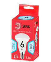  - Лампа светодиодная ЭРА E14 6W 4000K матовая LED R50-6W-840-E14 R Б0050700