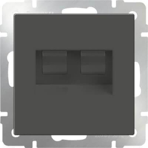 Розетка Werkel телефонная RJ-11 и Ethernet RJ-45 серо-коричневая WL07-RJ11+RJ45 4690389054105 