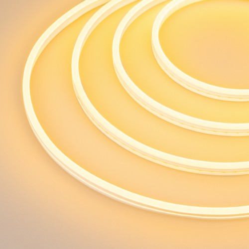 Гибкий неон GALAXY-1206-5000CFS-2835-100 12V Yellow (12x6mm, 12W, IP67) (Arlight, 12 Вт/м, IP67) Гибкий неон GALAXY в силиконовой оболочке. Светодиоды SMD2835, 100 шт-м, цвет ЖЕЛТЫЙ. Сечение 12х6 мм, горизонтальный (боковой) изгиб, IP67, шаг резки 10 мм, мощность 12 Вт-м, напряжение питания DC 12V. Укомплектован заглушками и 30см проводом питания. Рекомендуется провести дополнительную герметизацию заглушек.