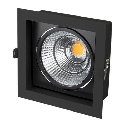 Светильник CL-KARDAN-S152x152-25W White6000 (BK-BK, 30 deg) (Arlight, IP20 Металл, 3 года) Встраиваемый карданный светильник. Угол 30° / 25Вт / БЕЛЫЙ 6000K / 2200лм, CRI>90. Корпус черный. Питание AC220-240V, 25Вт, 700mA 30-42V, драйвер в комплекте. Размеры LxWxH: 152х152x95мм, отверстие для установки 140x140мм.
