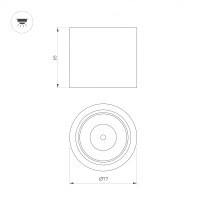  - Светильник SP-DICE-R77-10W Day4000 (WH, 24 deg, 230V) (Arlight, IP54 Металл, 5 лет)