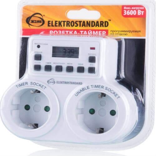 Розетка-таймер Elektrostandard TMH-E-5 16A x2 IP20 Белый 4690389032424 
