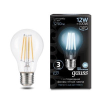  - Лампа светодиодная филаментная Gauss E27 12W 4100K прозрачная 102902212