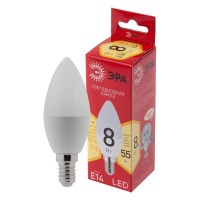  - Лампа светодиодная ЭРА E14 8W 2700K матовая LED B35-8W-827-E14 R Б0050694