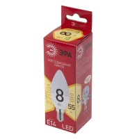  - Лампа светодиодная ЭРА E14 8W 2700K матовая LED B35-8W-827-E14 R Б0050694