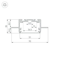  - Профиль SL-LINIA55-FANTOM-2500 ANOD (Arlight, Алюминий)