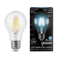  - Лампа светодиодная филаментная Gauss E27 10W 4100К прозрачная 102802210