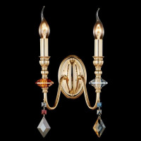  - Бра Crystal Lux MERCEDES AP2 GOLD/COLOR