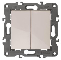  - Переключатель двухклавишный ЭРА Elegance 10AX 250V 14-1106-02 Б0034244