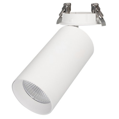 Светильник SP-POLO-BUILT-R95-25W Warm3000 (WH-WH, 40 deg) (Arlight, IP20 Металл, 3 года) Встраиваемый откидной светильник 25Вт, белый круглый корпус, белая вставка, металл.
Цвет свечения ТЕПЛЫЙ БЕЛЫЙ 3000K, св.поток 2530лм, CRI(Ra)>80, угол 40°. Размер DxH Ø100x220мм, отверстие для установки Ø90мм. Встроенный драйвер PRI:220-240VAC, SEC:DC 600mA 30-43V 25Вт.