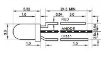  - Светодиод ARL-3514EGW/3L (anode) (Arlight, 3мм (круглый))