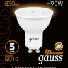 Лампа светодиодная Gauss GU10 9W 3000K матовая 101506109 - Лампа светодиодная Gauss GU10 9W 3000K матовая 101506109