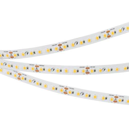 Лента TWIST-5000-2835-120-24V Warm2700 (10mm, 10W/m, IP20) (Arlight, -) Гибкая лента повышенной прочности TWIST , светодиоды smd 2835,120шт/м (600шт на 5м), белая плата 10мм, скотч 3М. Цвет ТЕПЛЫЙ 2600-2800K. Питание 24V, мощность 10 Вт/м (50 Вт на 5м), угол 120°, цветопередача CRI>90. Размеры 5000х10x1.5мм. Мин.отрезок 50мм, 6шт светодиодов. Пакет 5м. Цена за 1м.