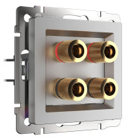  - Акустическая розетка Werkel х4 серебряный WL06-AUDIOx4 4690389059292