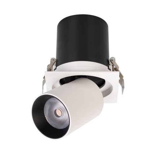 Светильник LGD-PULL-S100x100-10W White6000 (WH, 20 deg) (Arlight, IP20 Металл, 3 года) Встраиваемый поворотный выдвигающийся светильник для потолка. Светодиоды 10W, цвет БЕЛЫЙ 6000K, св.поток 900лм, угол 20°, RA>90. Корпус белый. Мощность 10Вт, питание AC220-240V. Размеры WxLxH 100x100x110мм. Установка в отверстие 90мм. Драйвер в комплекте (27-38V 260mA).